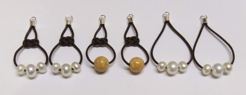 Judy Larson's Cord and Bead Earrings - , Contemporary Wire Jewelry, Beads, cord and bead earrings